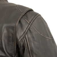 Indy Men's Motorcycle Leather Jacket - Antique Brown Men's Leather Jacket First Manufacturing Company   