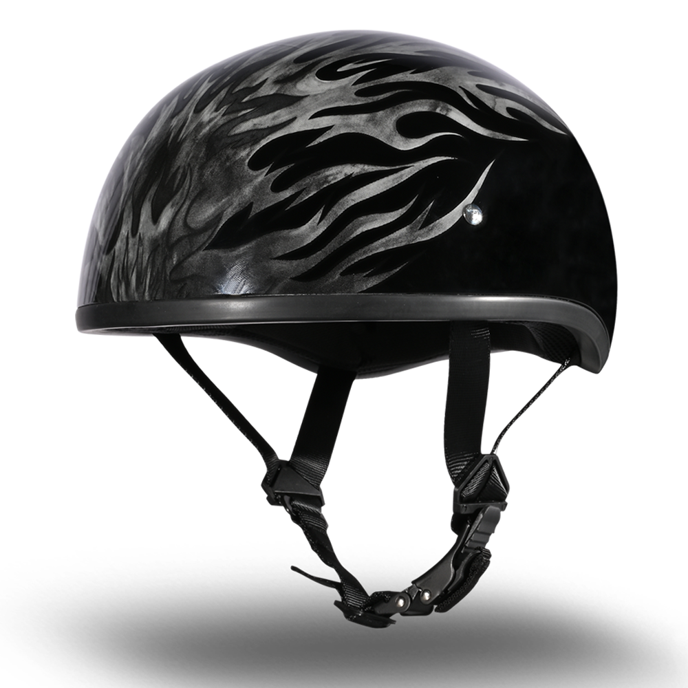daytona helmets motorcycle half helmet Daytona Motorcycle Half Face Helmet - Skull Cap Graphics - Ignite Grey