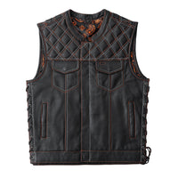 Jack - Men's Leather Motorcycle Vest Factory Customs First Manufacturing Company S  