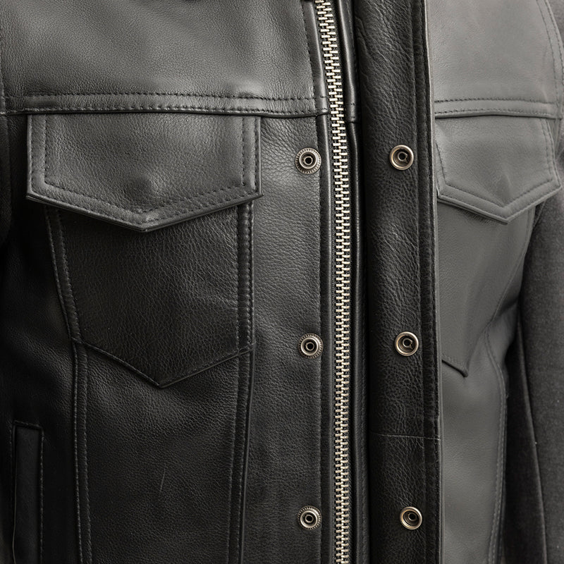 Kent Men's Motorcycle Leather Vest and Hoodie Men's Leather Vest GARAGE SALE   
