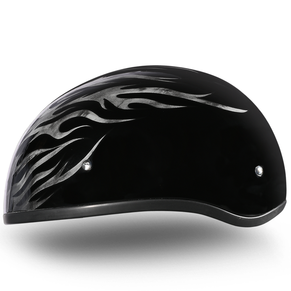 DOT Approved Daytona Motorcycle Half Face Helmet - Skull Cap Graphics for Men & Women, Scooters, ATVs, UTVs & Choppers - W/ Ignite Grey DAYTONA SKULL CAP - GRAPHICS Daytona Helmets