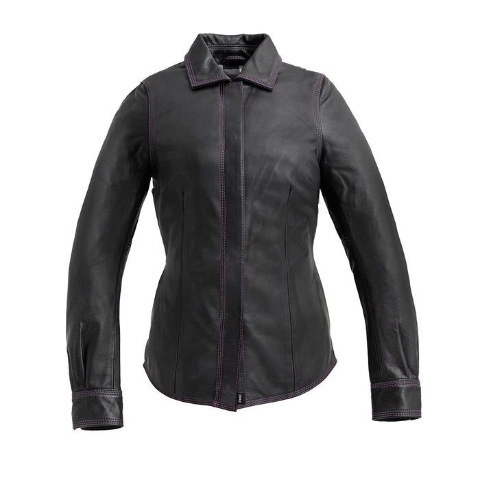 Leela Women's Motorcycle Leather Shirt - Limited Edition Women's Shirt First Manufacturing Company XS  