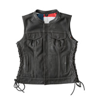 Liberty Women's Club Style Motorcycle Leather Vest - Limited Edition Factory Customs First Manufacturing Company S  