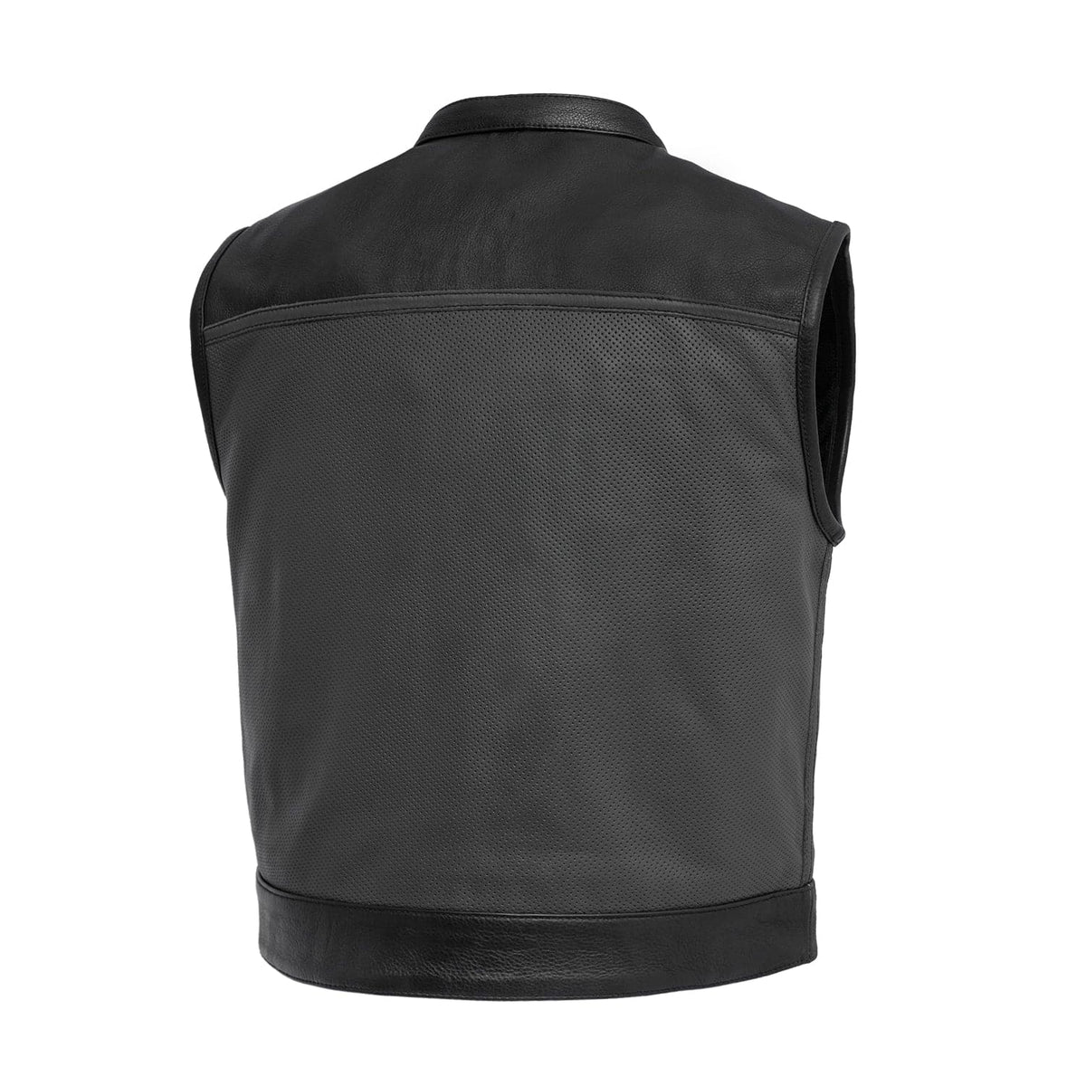 Two Tone Lowrider Perforated Men's Leather Vest Men's Perforated Leather Vest Vests