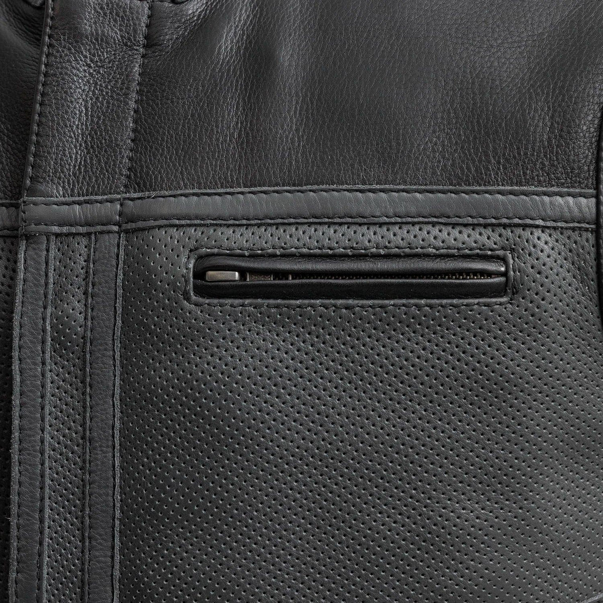 Two Tone Lowrider Perforated Men's Leather Vest Men's Perforated Leather Vest Vests