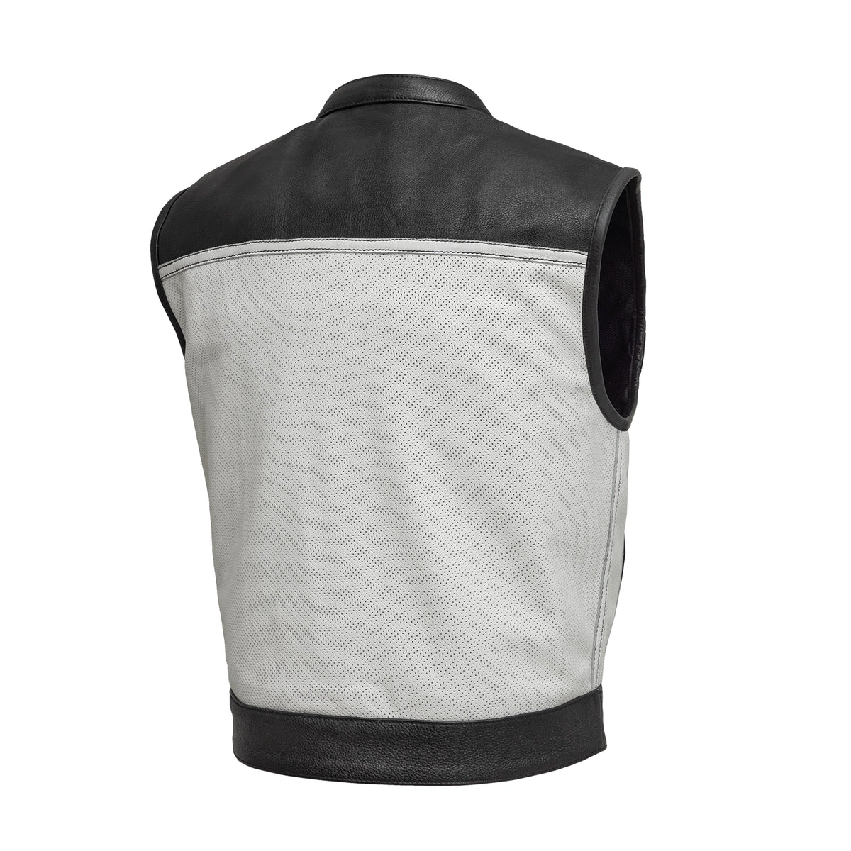 Two Tone Lowrider Perforated Men's Leather Vest Men's Perforated Leather Vest Vests