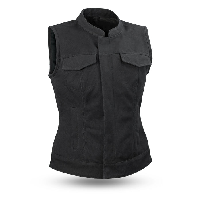 Ludlow Women's Motorcycle Canvas Vest Women's Canvas Vest First Manufacturing Company XS  