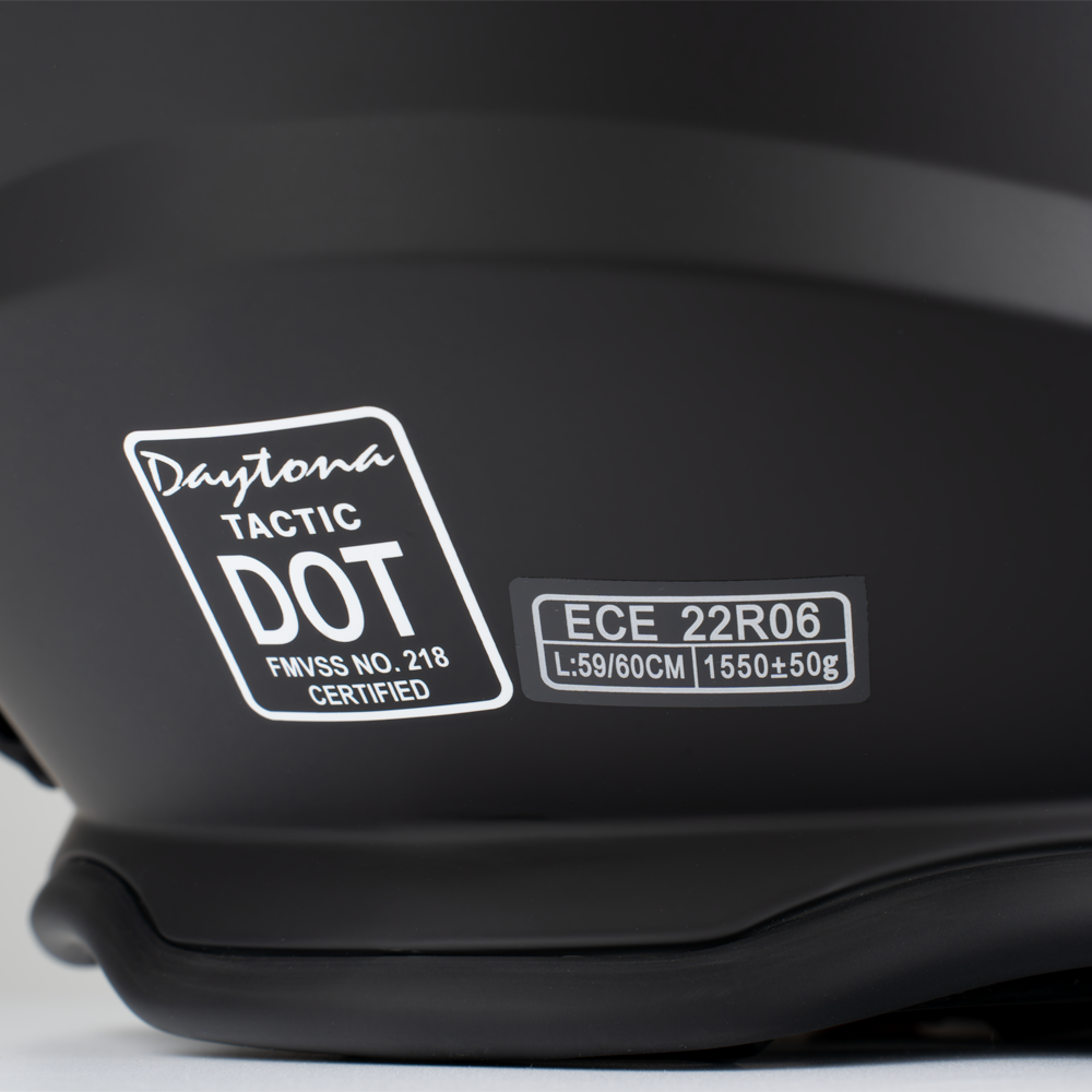 D.O.T. & ECE Daytona Tactic- Dull Black TACTIC Daytona Helmets