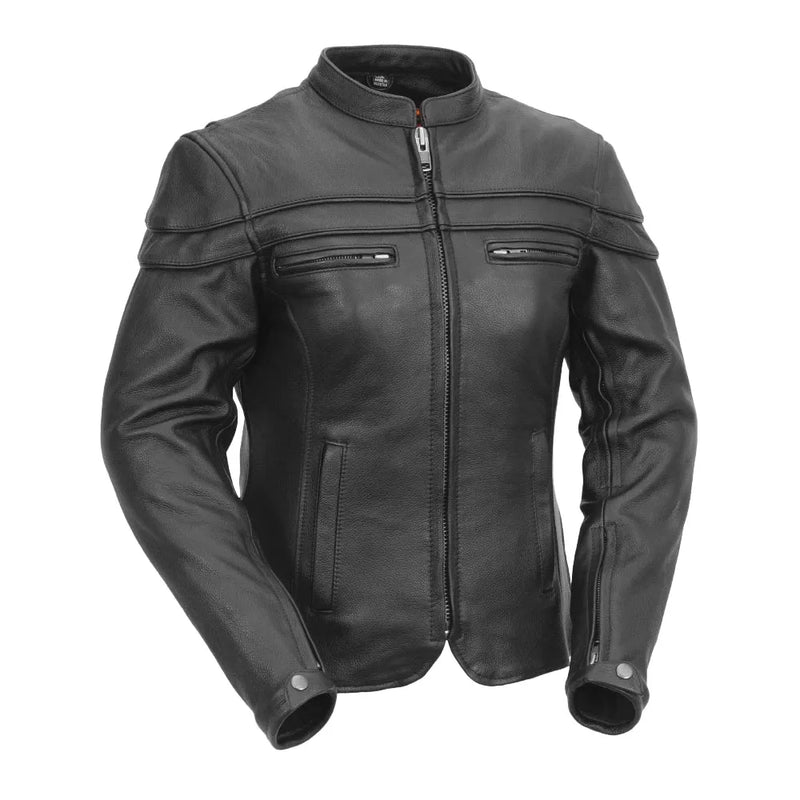Maiden - Women's Motorcycle Leather Jacket Women's Leather Jacket First Manufacturing Company XS Black 