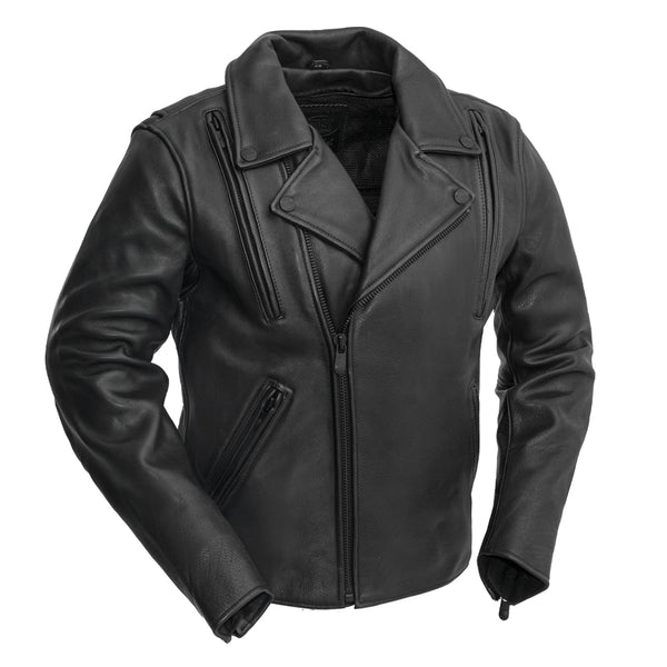 Night Rider - Menu0026s Leather Motorcycle Jacket XS / Black