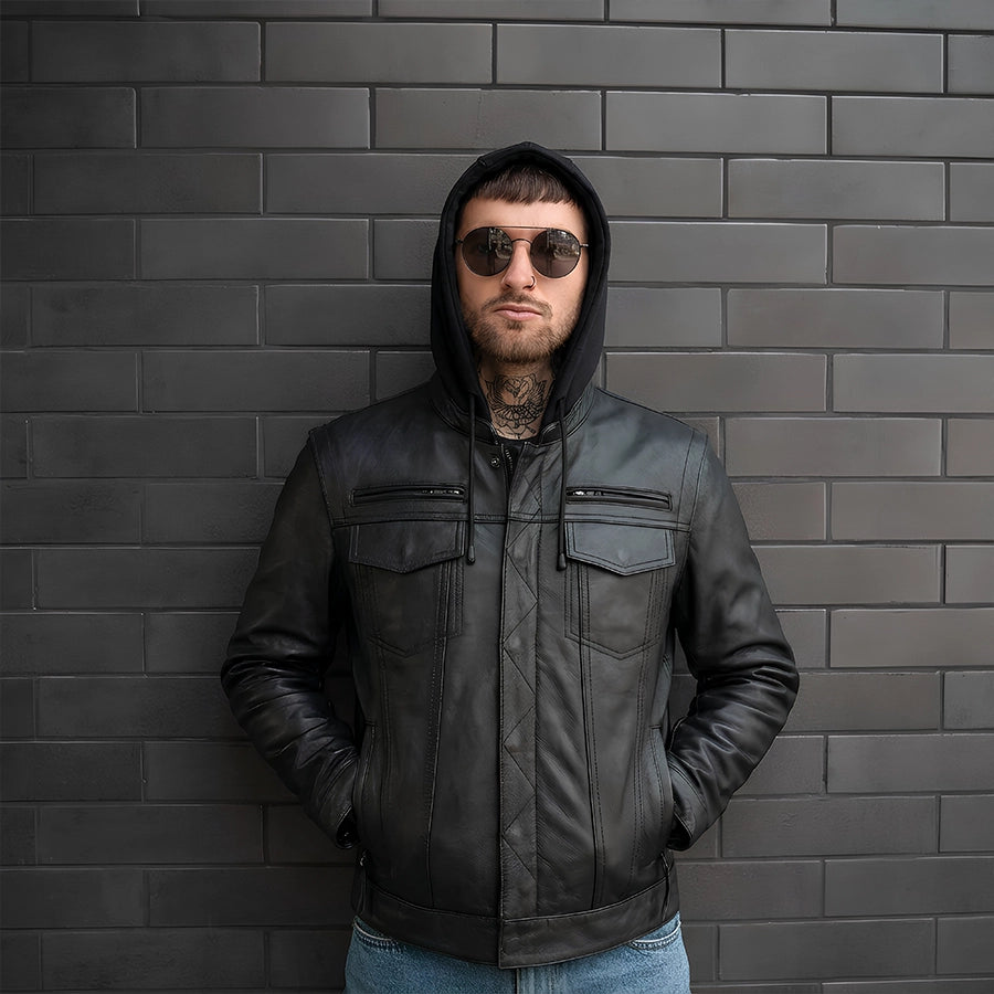 Nightstrike Men’s Motorcycle Leather Jacket Men's Leather Jacket Jackets