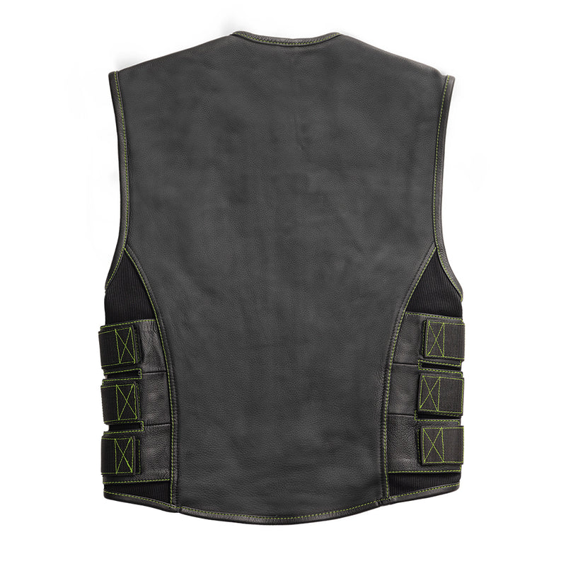 Ninja - Men's Swat Style Leather Motorcycle Vest - Limited Edition Factory Customs First Manufacturing Company   