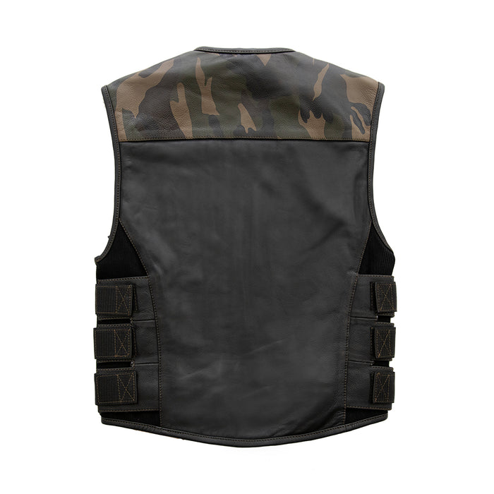 Predator - Men's Swat Style Leather Motorcycle Vest - Limited Edition Factory Customs First Manufacturing Company   