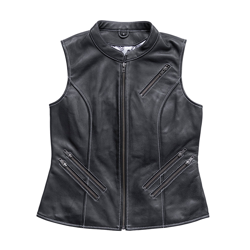 Quinn Women's Club Style Leather Vest - Limited Edition Factory Customs First Manufacturing Company S  