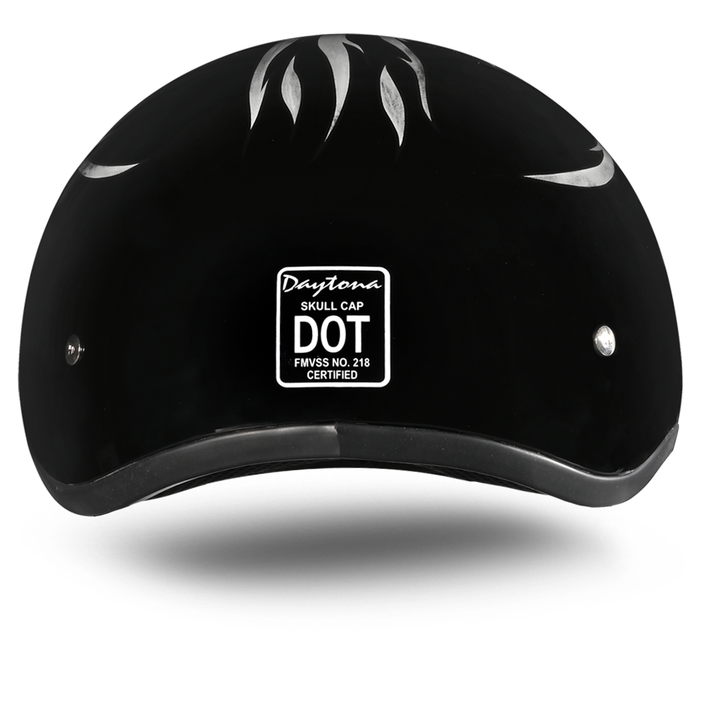 DOT Approved Daytona Motorcycle Half Face Helmet - Skull Cap Graphics for Men & Women, Scooters, ATVs, UTVs & Choppers - W/ Ignite Grey DAYTONA SKULL CAP - GRAPHICS Daytona Helmets