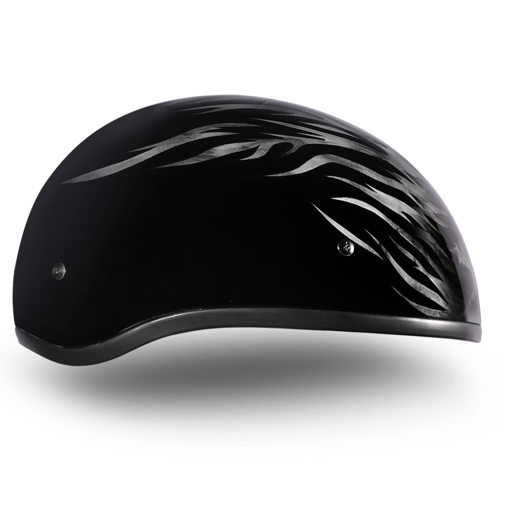 DOT Approved Daytona Motorcycle Half Face Helmet - Skull Cap Graphics for Men & Women, Scooters, ATVs, UTVs & Choppers - W/ Ignite Grey DAYTONA SKULL CAP - GRAPHICS Daytona Helmets