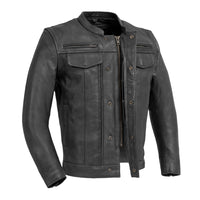 Raider Men's Motorcycle Leather Jacket - Black Men's Leather Jacket First Manufacturing Company   
