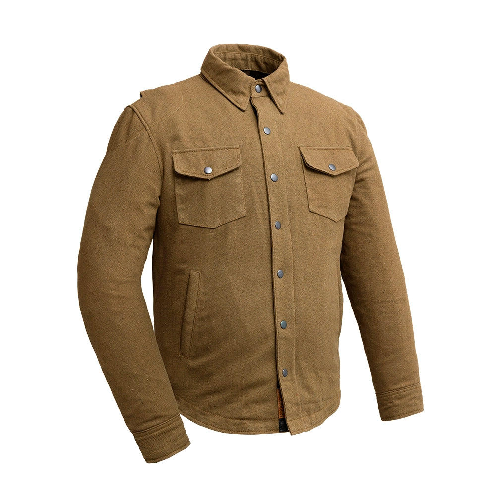 The Moto Shirt - Recycled Canvas Men's Shirt First Manufacturing Company Tan S 