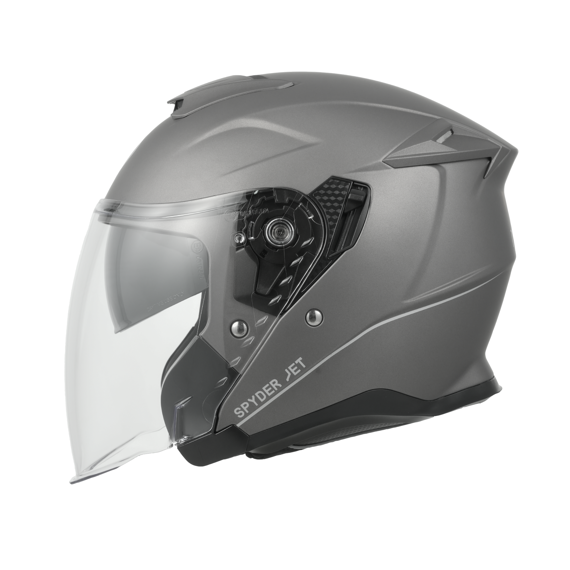 D.O.T. & ECE Daytona Spyder Jet- Gun Metal Grey Dull Metallic JET Daytona Helmets