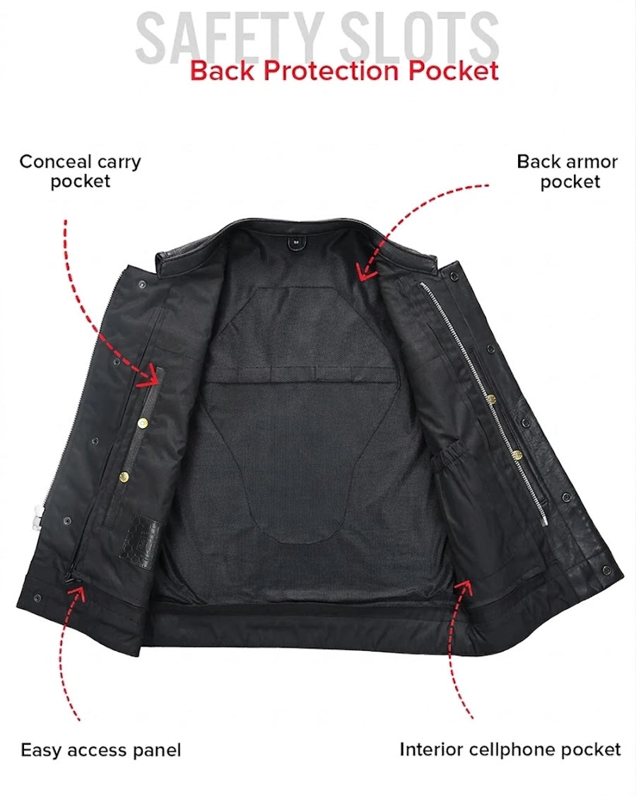 Sharp Shooter Men's Motorcycle Leather Vest Men's Leather Vest Vests