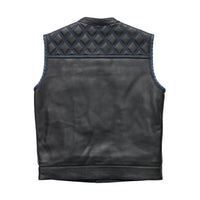 Sinister - Men's Motorcycle Leather Vest Blue Men's Leather Vest First Manufacturing Company   