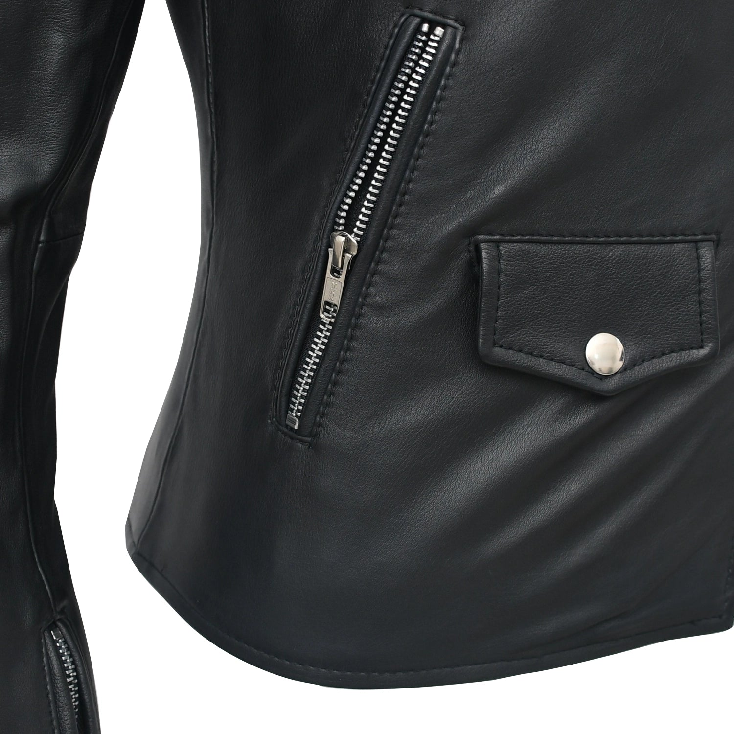 Lennox  Moto Style Leather Jacket Women's Fashion Leather Jacket FMCo   