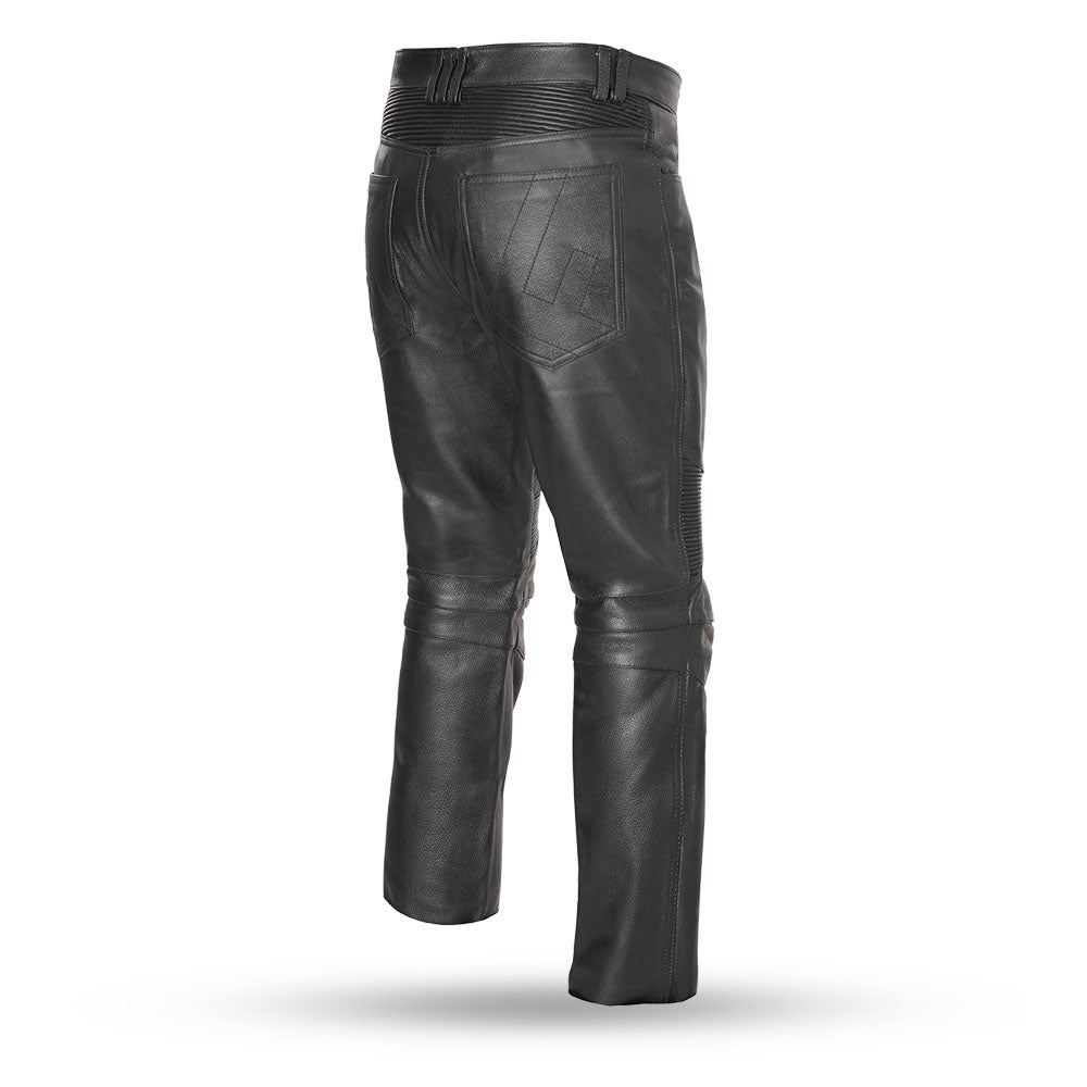 Mens Real Cowhide Leather Black Motorcycle Trousers Bikers Jeans Biker –  Leather Adults