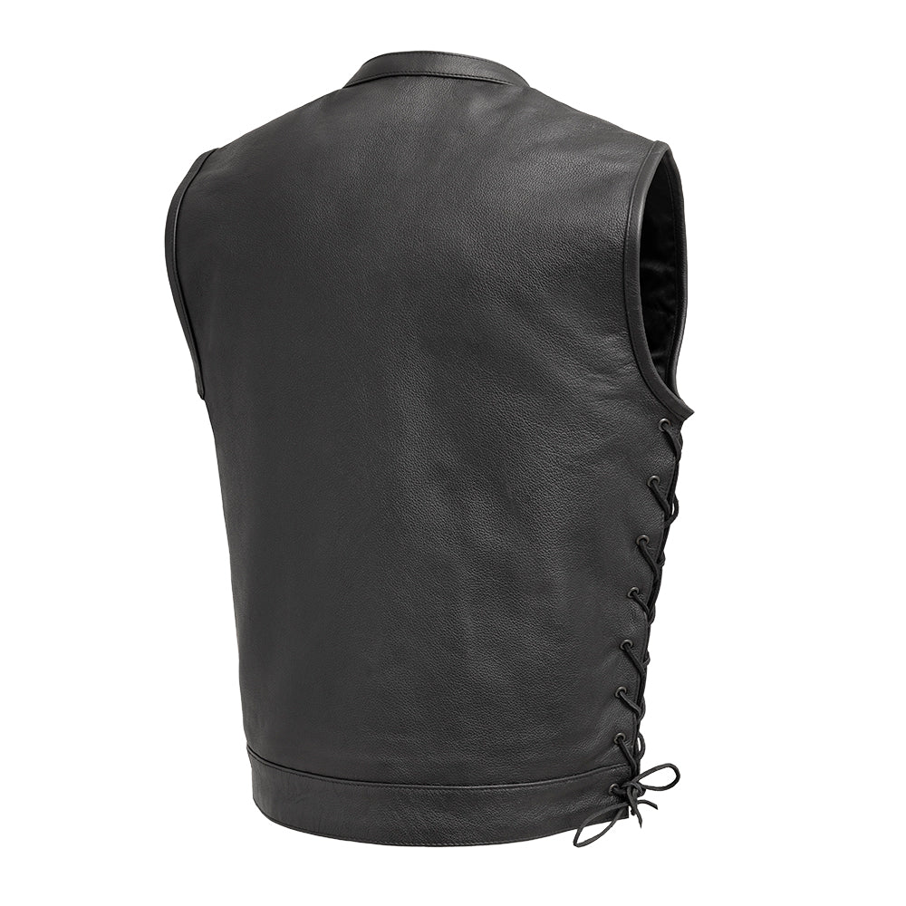 Sniper Men's Motorcycle Leather Vest - First Manufacturing – First ...