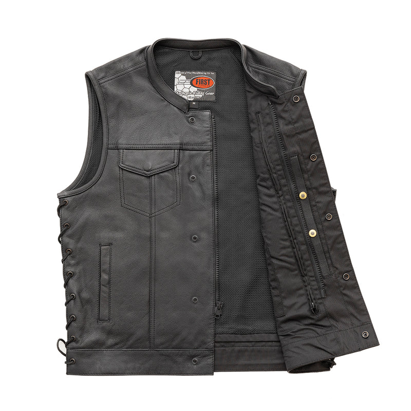 Sniper Men's Motorcycle Leather Vest Men's Leather Vest First Manufacturing Company   