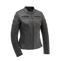 Targa - Women's Motorcycle Leather Jacket Women's Leather Jacket First Manufacturing Company XS Black 