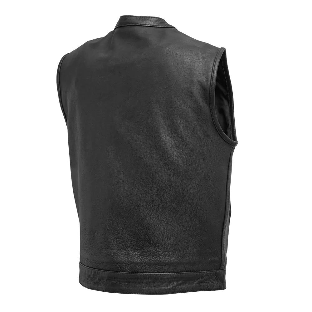 Top Rocker Men's Motorcycle Leather Vest Men's Leather Vest First Manufacturing Company   