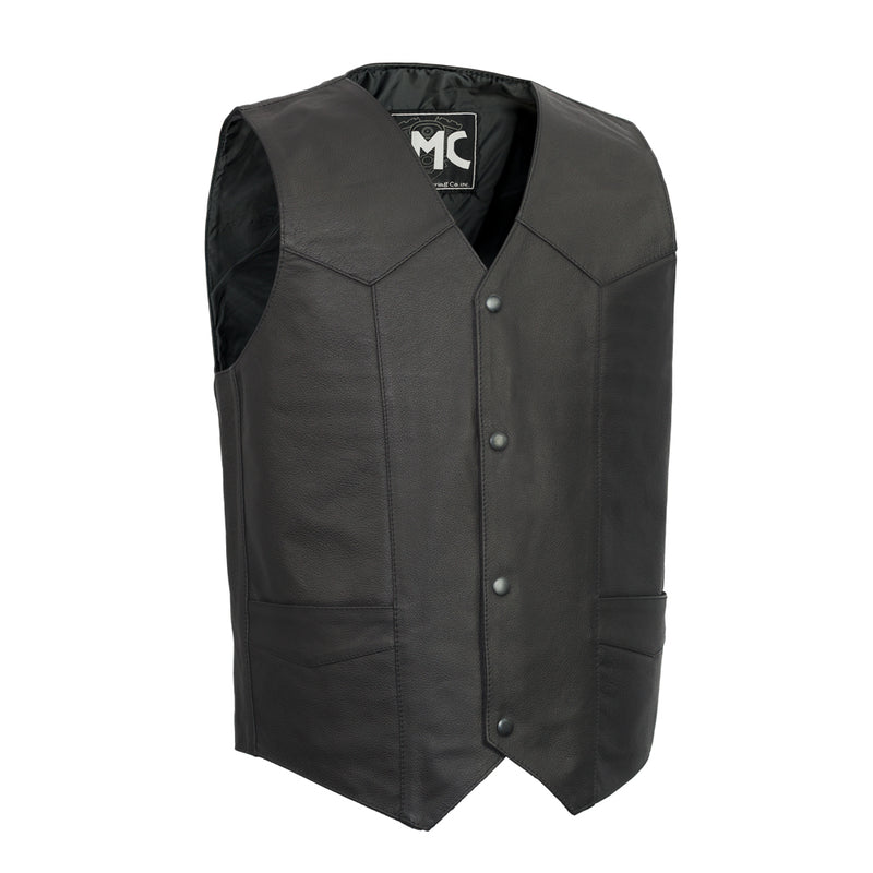 Top Shot Mens Motorcycle Western Style Leather Vest Fmc First Manufacturing Company