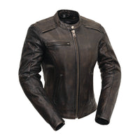 Trickster Motorcycle Leather Jacket Women's Leather Jacket First Manufacturing Company XS Black/Olive 