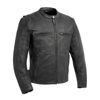 Turbine Men's Motorcycle Perforated Leather Jacket Men's Leather Jacket First Manufacturing Company XXS Black 