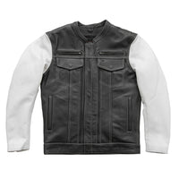 Vincent Men's Cafe Style Leather Jacket  First Manufacturing Company   