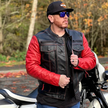 Vincent Mens Cafe Style Leather Jacket – First Manufacturing