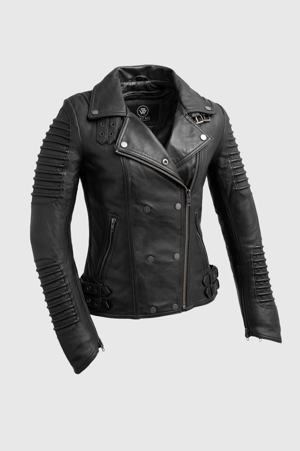 Queens Fashion Lambskin Leather Jacket Women's Jacket FMCo Black XS 