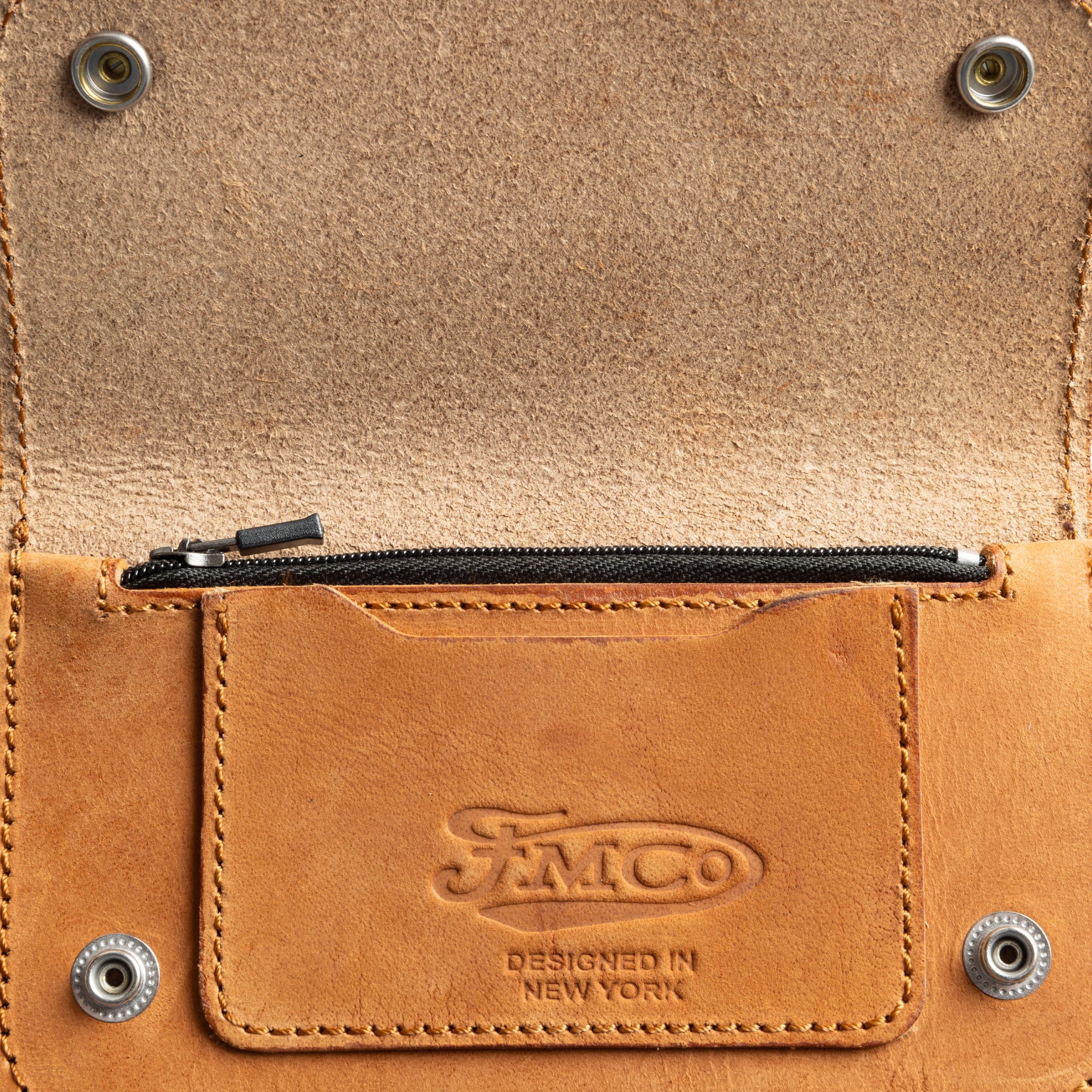 SMALL TRUCKER - Vegetable Tanned Leather Wallet  First Manufacturing Company   