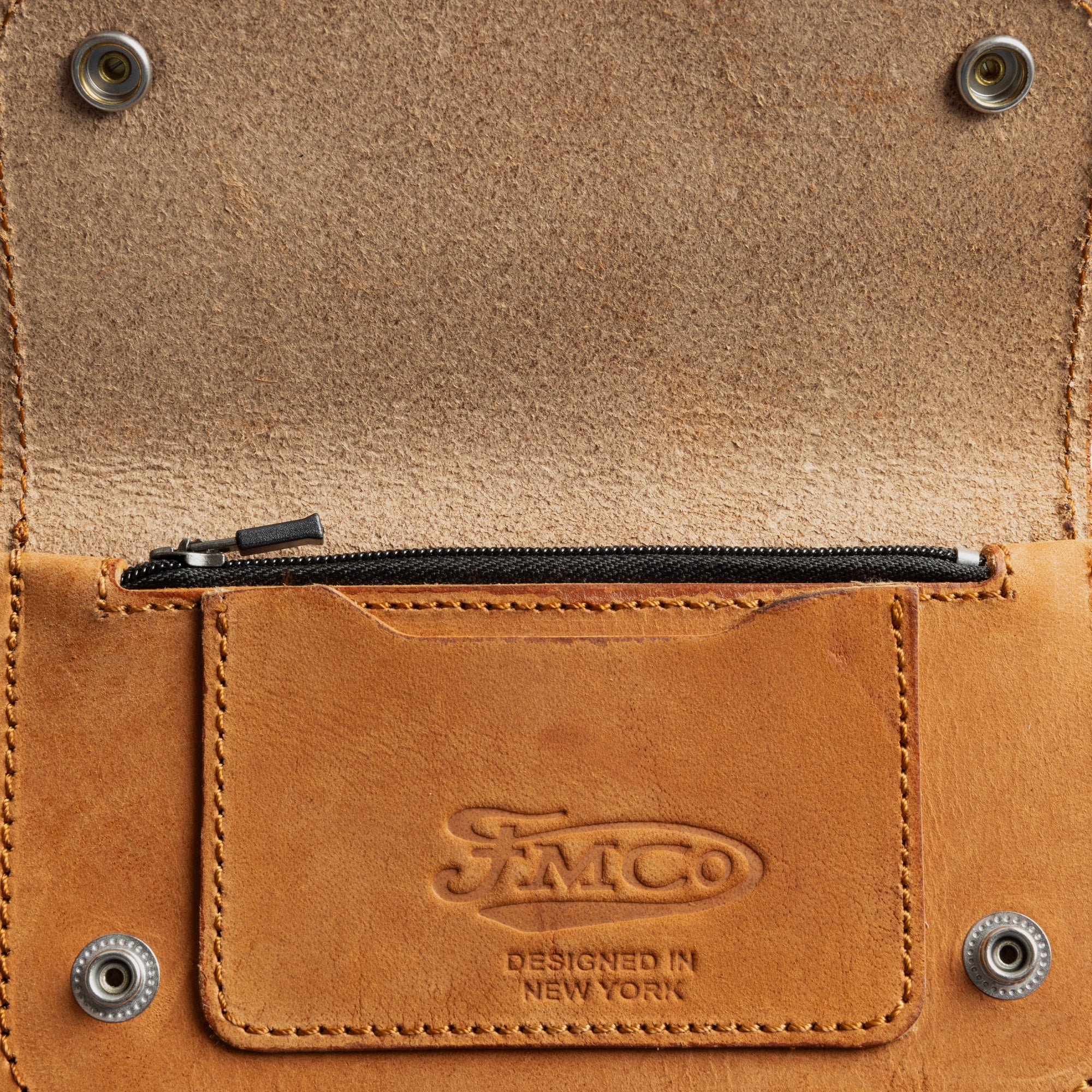 SMALL TRUCKER - Vegetable Tanned Leather Wallet  First Manufacturing Company   