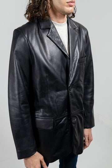 Esquire Mens Leather Jacket Black / L