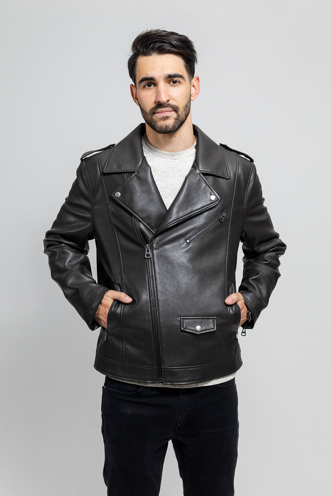 Nash Vegan Faux Leather Jacket Men's Vegan Faux Leather jacket FMCo   