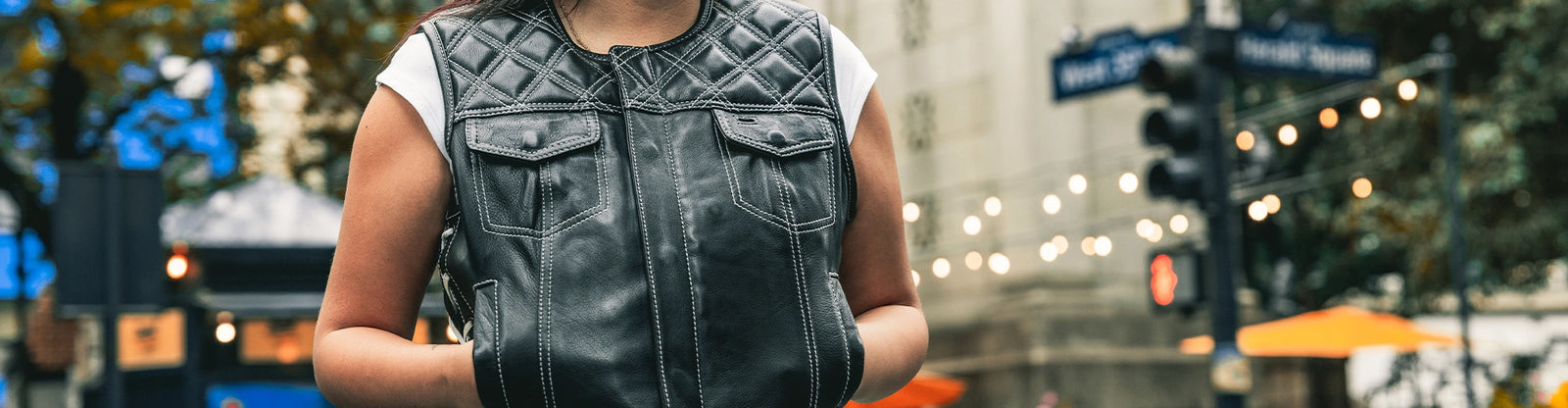 Women's Leather Motorcycle Vests