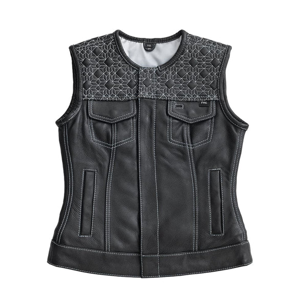 Angelite Women's Motorcycle Leather Vest - Limited Edition Factory Customs Vests XS