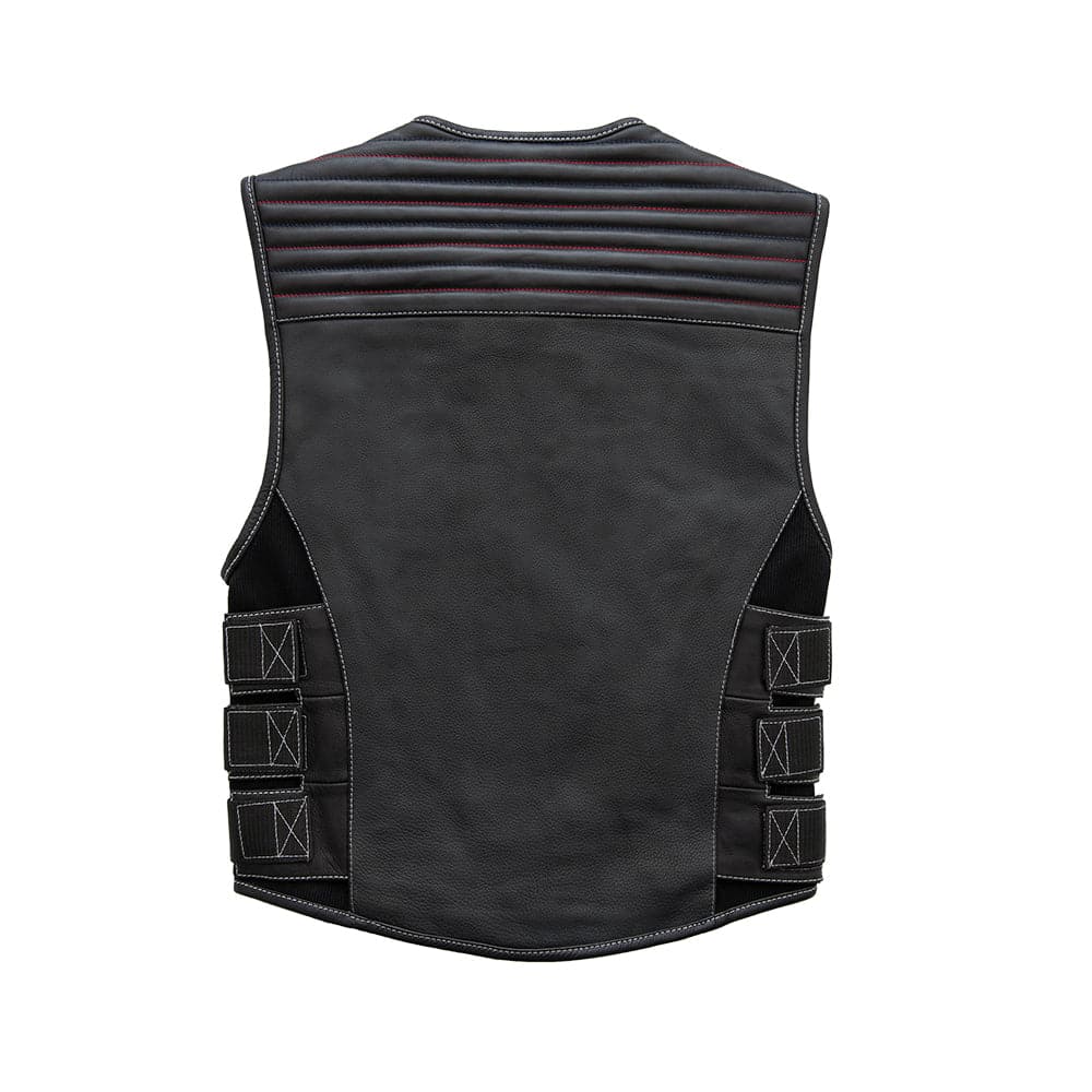 Anthem Men's Swat Style Leather Motorcycle Vest - Limited Edition Factory Customs First Manufacturing Company   