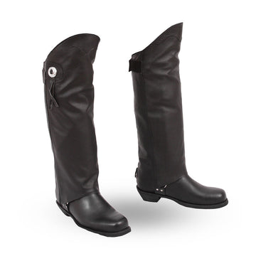 Asphalt - Unisex Motorcycle Short Leather Chaps