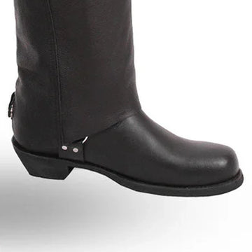 Black Leather Bike Riding Chaps - Team Motorcycle