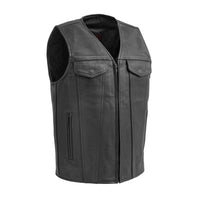 Badlands Men's Motorcycle Leather Vest Men's Leather Vest Vests Black XS