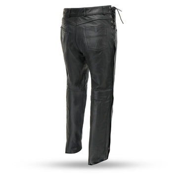 chinese dress ladies Mens Leather Pants in Black — Genuine Lambskin main image 1
