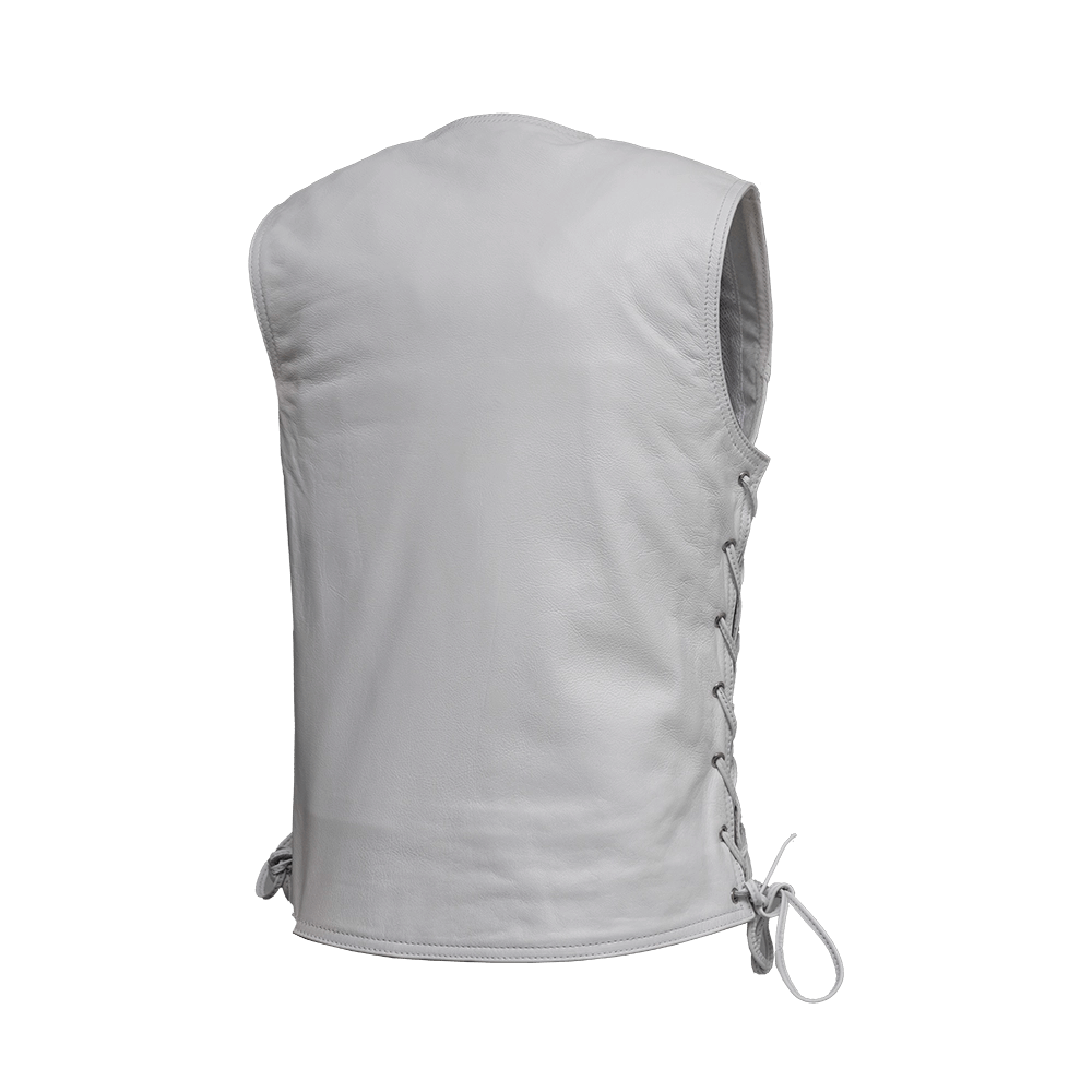 Beryl - Women's Motorcycle Leather Vest - White Women's Leather Vest First Manufacturing Company   