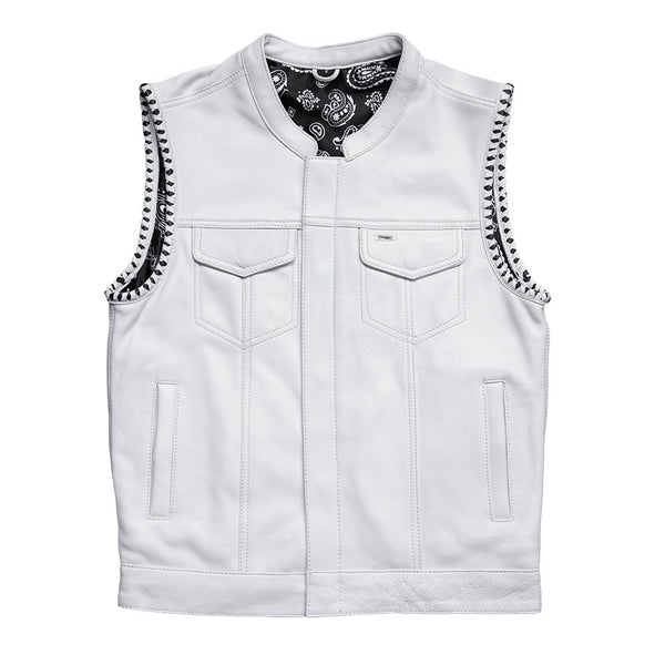 Bishop - Men's Leather Motorcycle Vest - Limited Edition Factory Customs Vests S